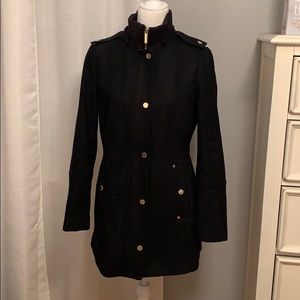 Michael Kors Black Military Inspired Pea Coat